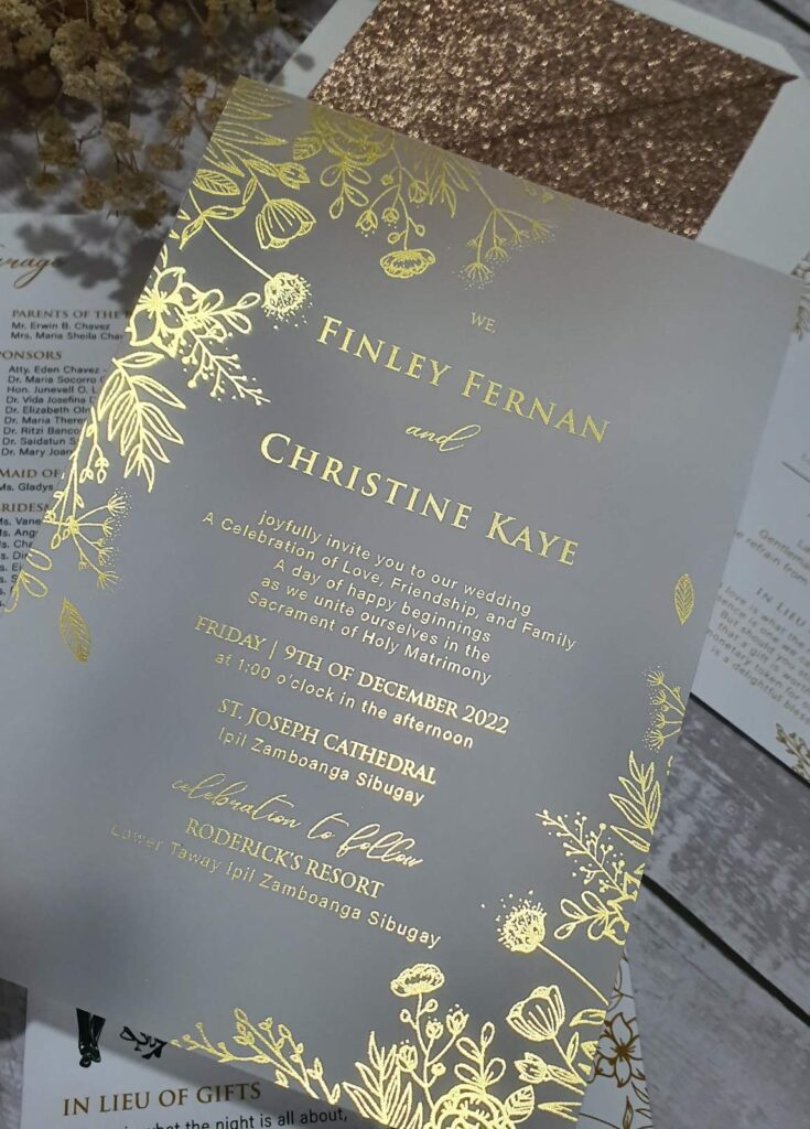 Gold foil Vellum translucent 